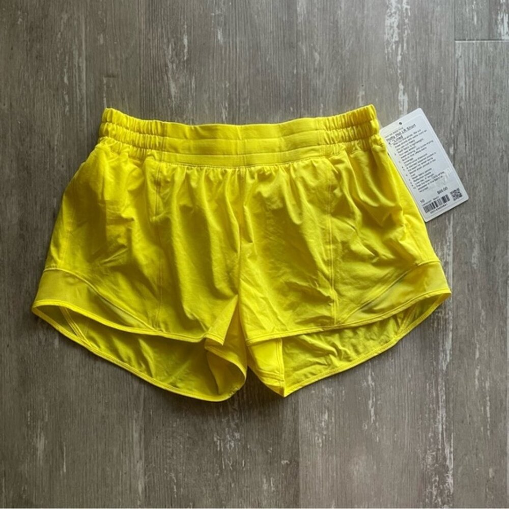 NWT Lululemon Hotty Hot LR Short *Long 4" in Sonic Yellow